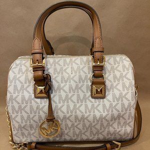 Michael Kors Grayson Vanilla Crossbody Satchel Bag
